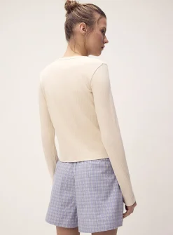 Patterned poplin short