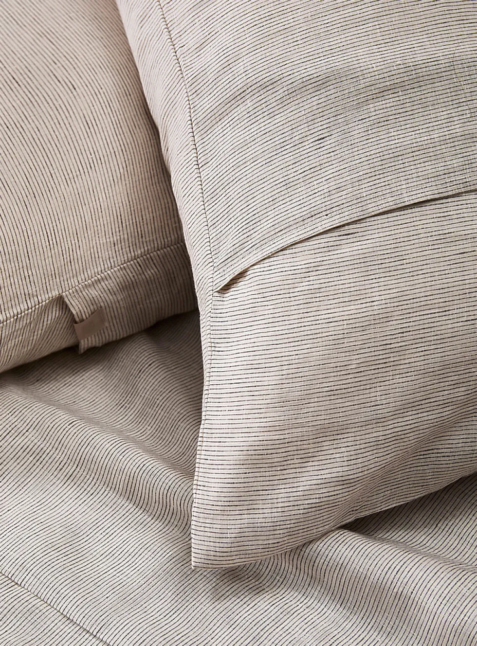 Patterned pure European linen pillow sham