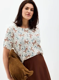 Patterned soft boxy-fit sweater