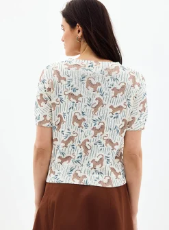 Patterned soft boxy-fit sweater