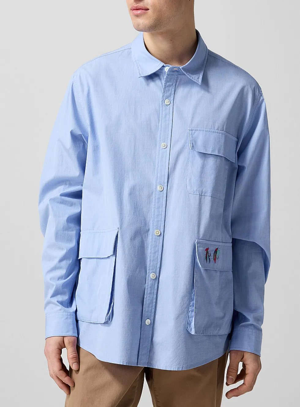 Paul Smith x Barbour embroidered lures multi-pocket shirt