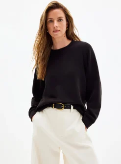 Peachskin crew-neck sweatshirt