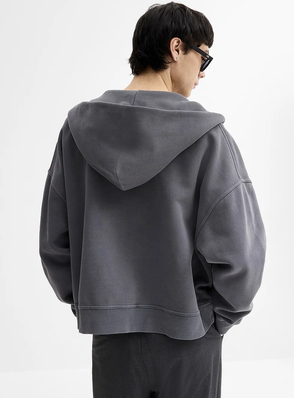 Peachskin cropped zip-up hoodie