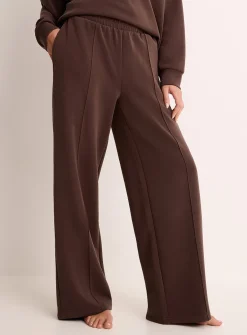Peachskin-feel straight-leg lounge pant