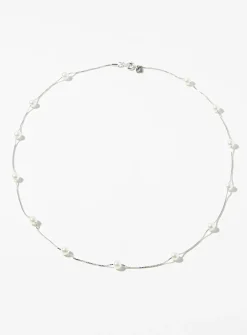 Pearly bead silver chain