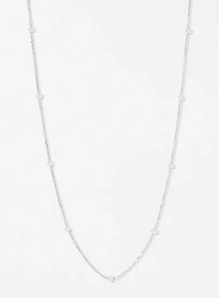 Pearly bead station necklace