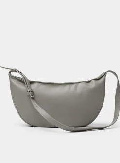 Pebbled half-moon bag