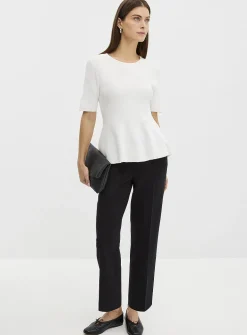Peplum waist soft knit sweater