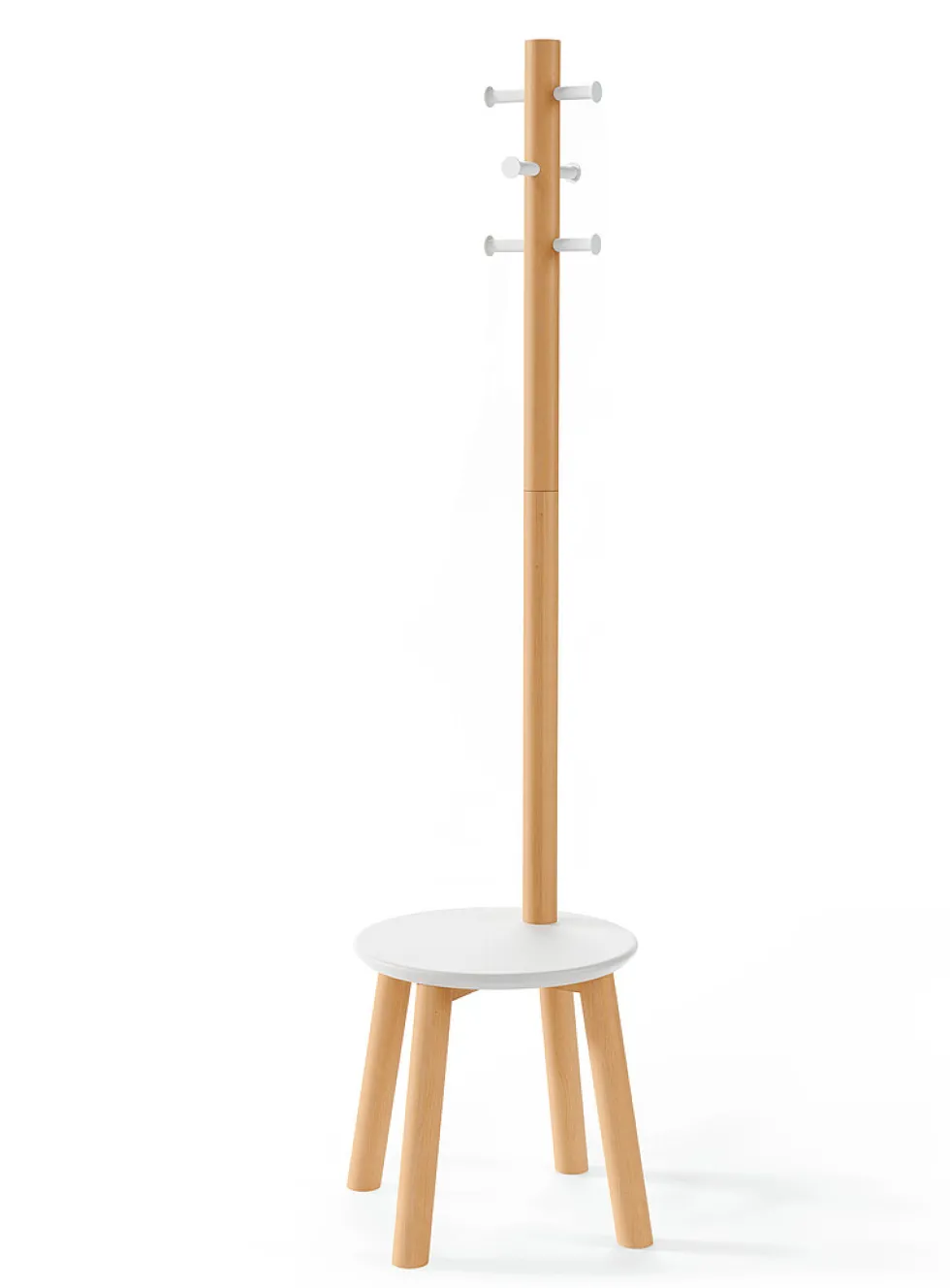 Pillar stool and coat rack
