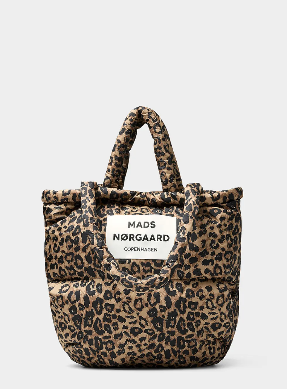 Pillow leopard rugged fabric puffy tote bag