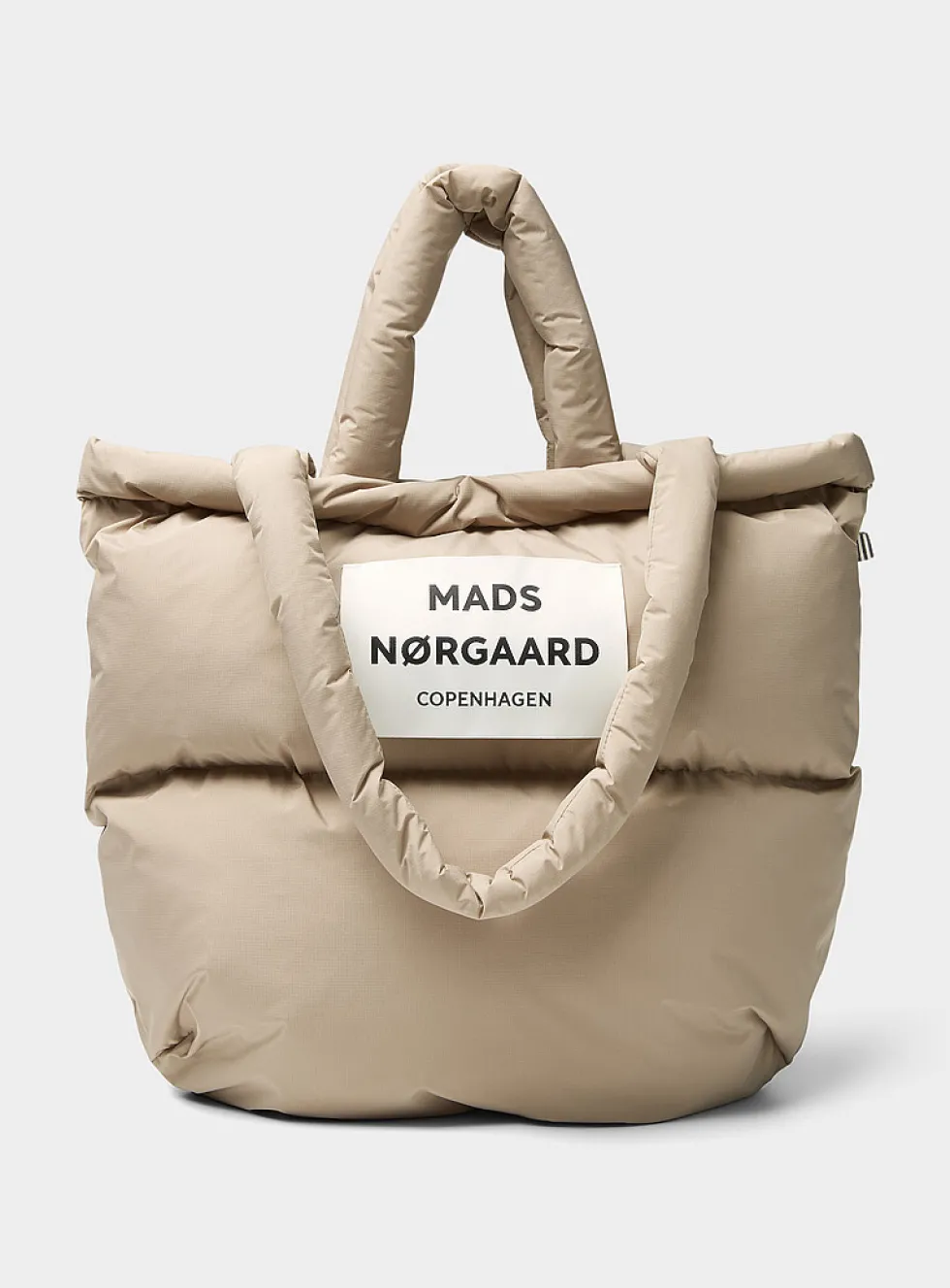 Pillow solid rugged fabric puffy tote bag