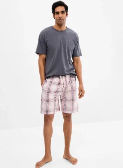 Pink and grey check pyjama set