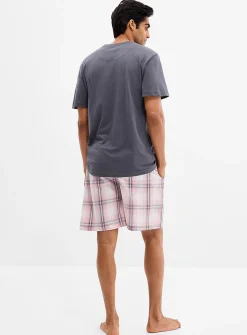 Pink and grey check pyjama set