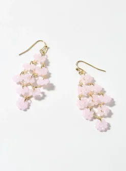 Pink flower earrings