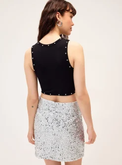 Pink sequins miniskirt