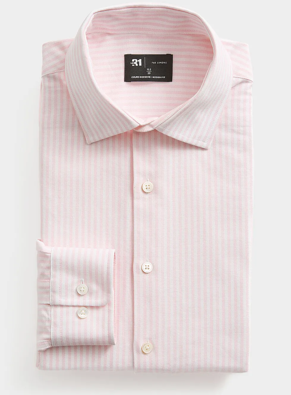 Pink-stripe Oxford shirt