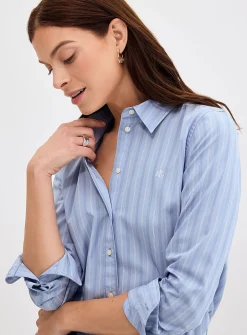 Pinstriped poplin shirt