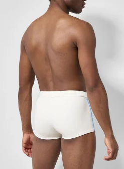 Piped retro fitted swim trunk