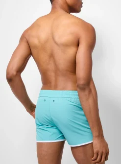 Piped retro swim short