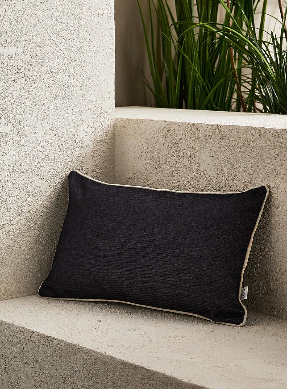 Piped trim removable-cover outdoor cushion