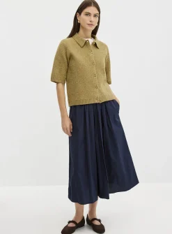 Plain plush shirt-collar cardigan
