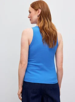 Plain ribbed fitted cami