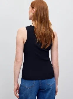 Plain ribbed fitted cami