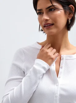 Plain ribbed jersey cardigan