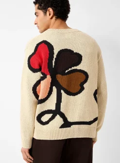 Playful floral jacquard sweater
