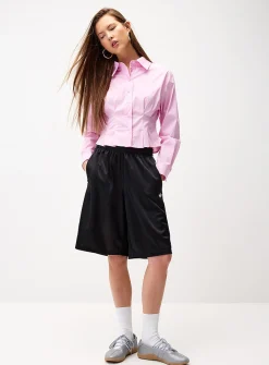 Pleated fit-and-flare shirt