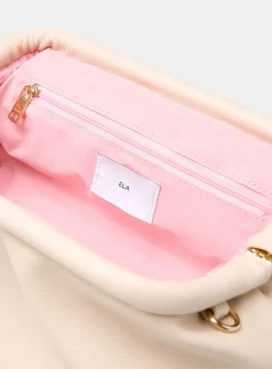 Pleated pebbled evening bag