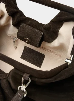 Pleated suede XL evening bag