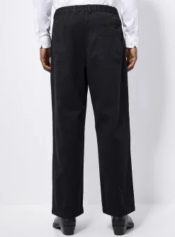 Pleated wide-leg chinos
