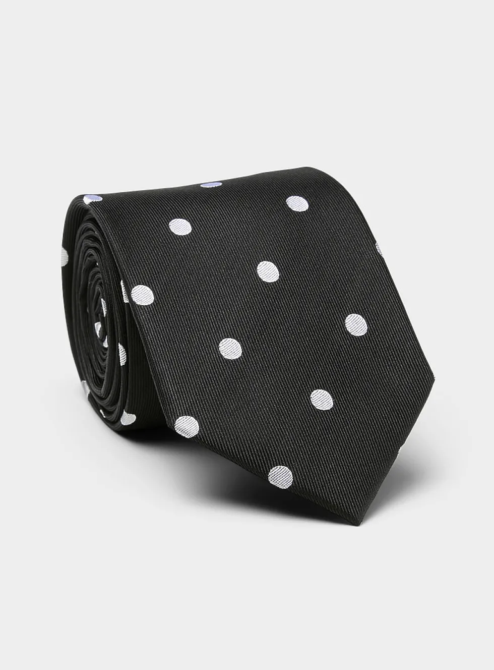Polka dot pure silk tie