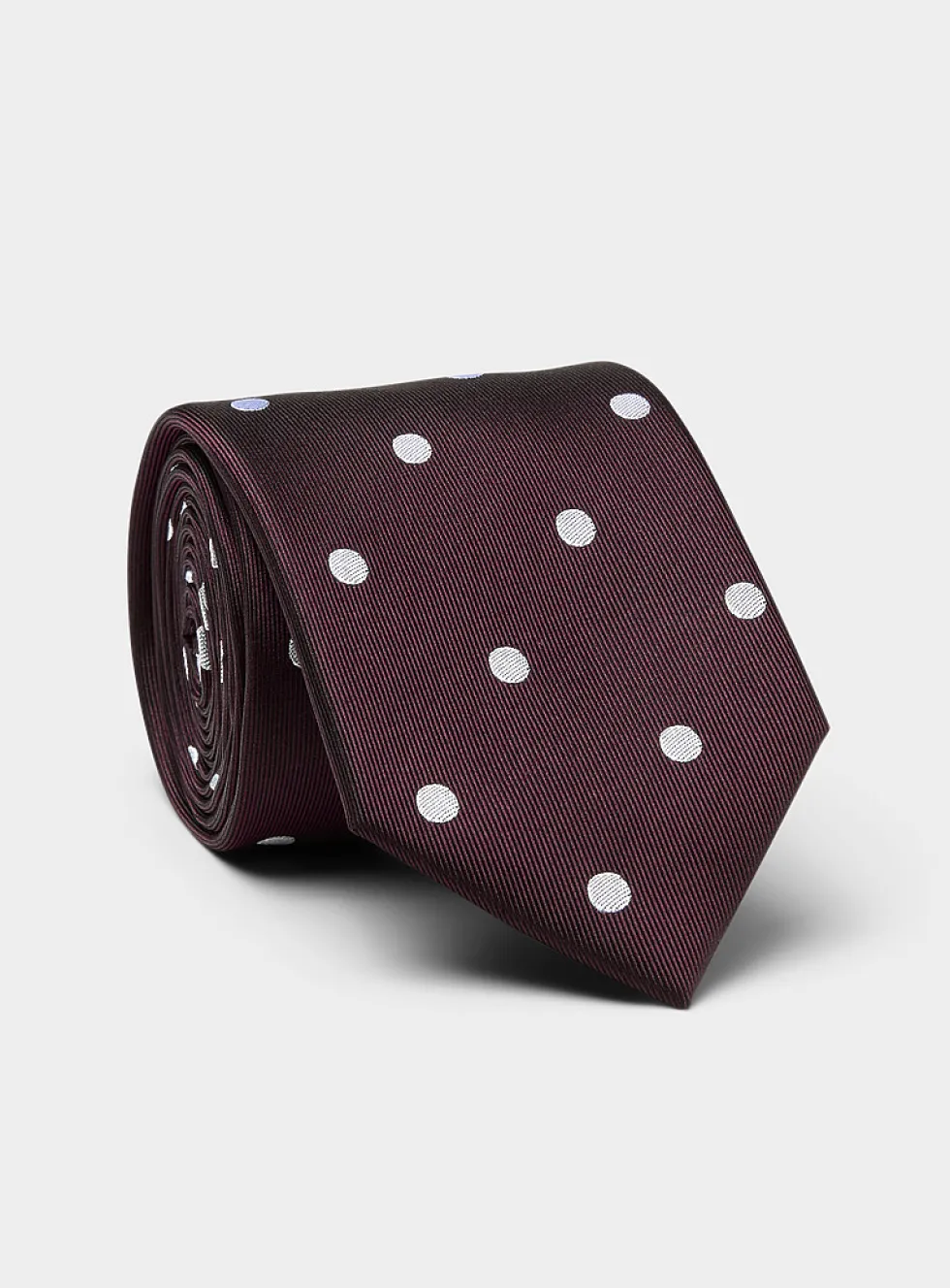 Polka dot pure silk tie