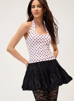 Polka dotted halter cami