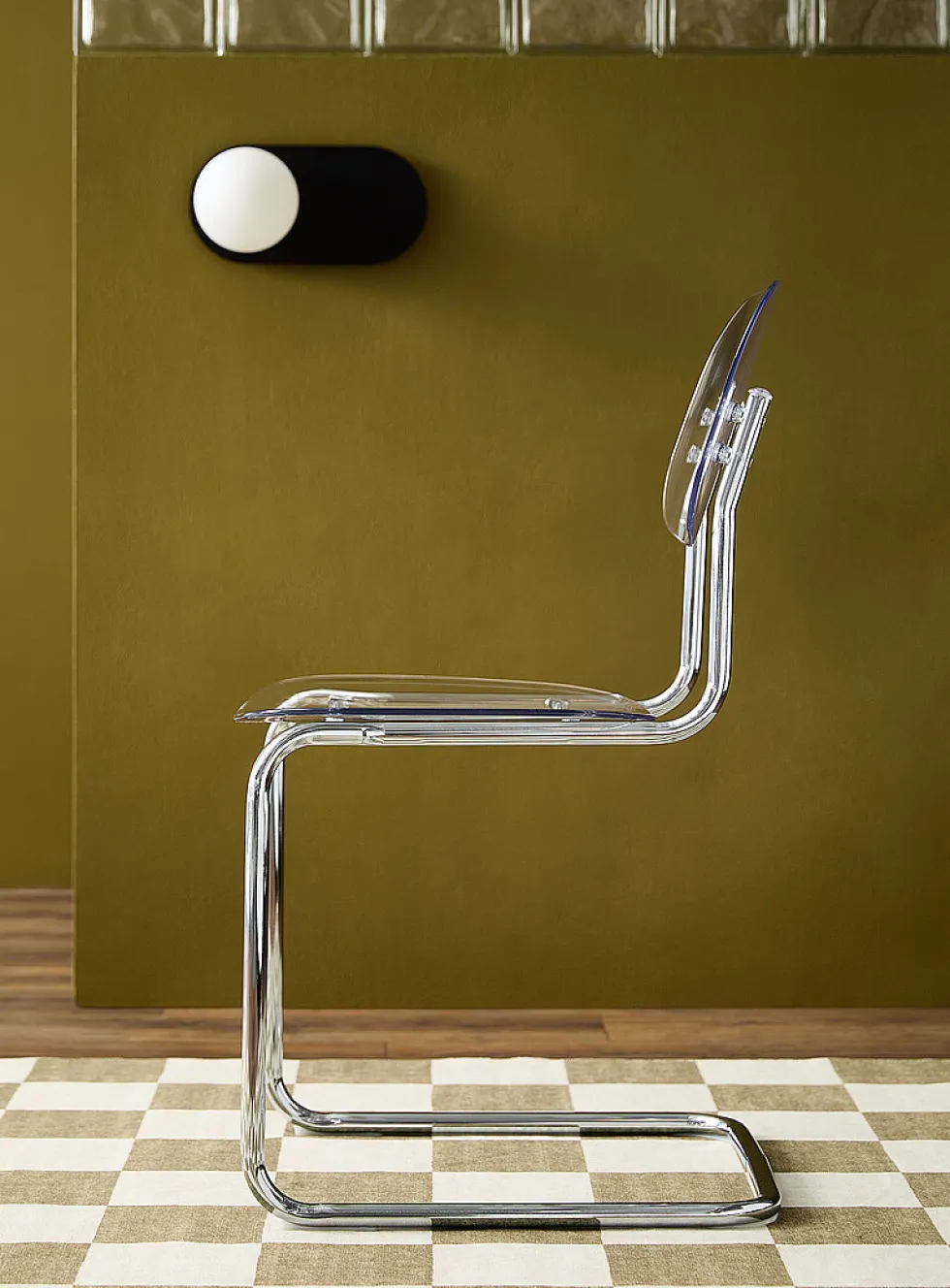 Polycarbonate and metal chairs
