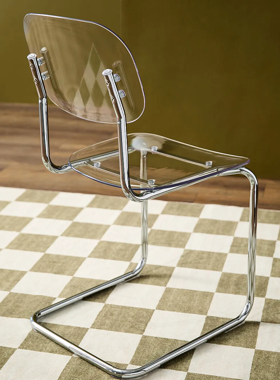 Polycarbonate and metal chairs