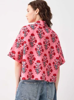 Pop print cropped shirt