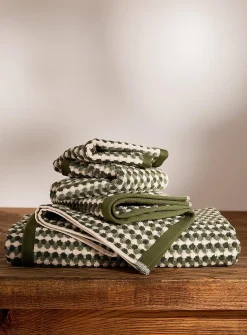 Popcorn texture organic cotton towels