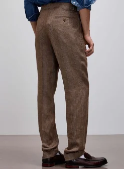 Prince of Wales linen-blend pant