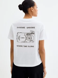 Printed back soft jersey T-shirt