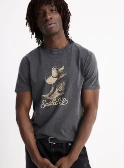 Printed faded jersey T-shirt