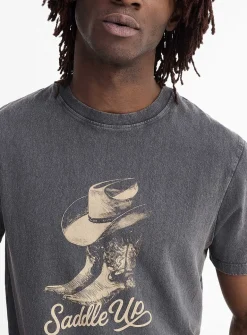 Printed faded jersey T-shirt