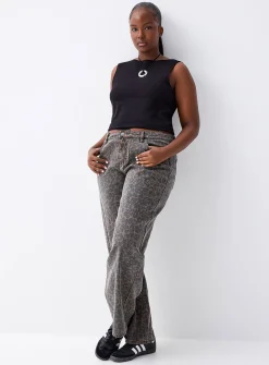 Printed low-rise baggy jean