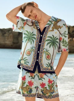 Printed stretch swim short