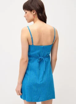 Printed tie-back dress