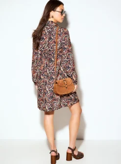 Printed ultra-long shirt
