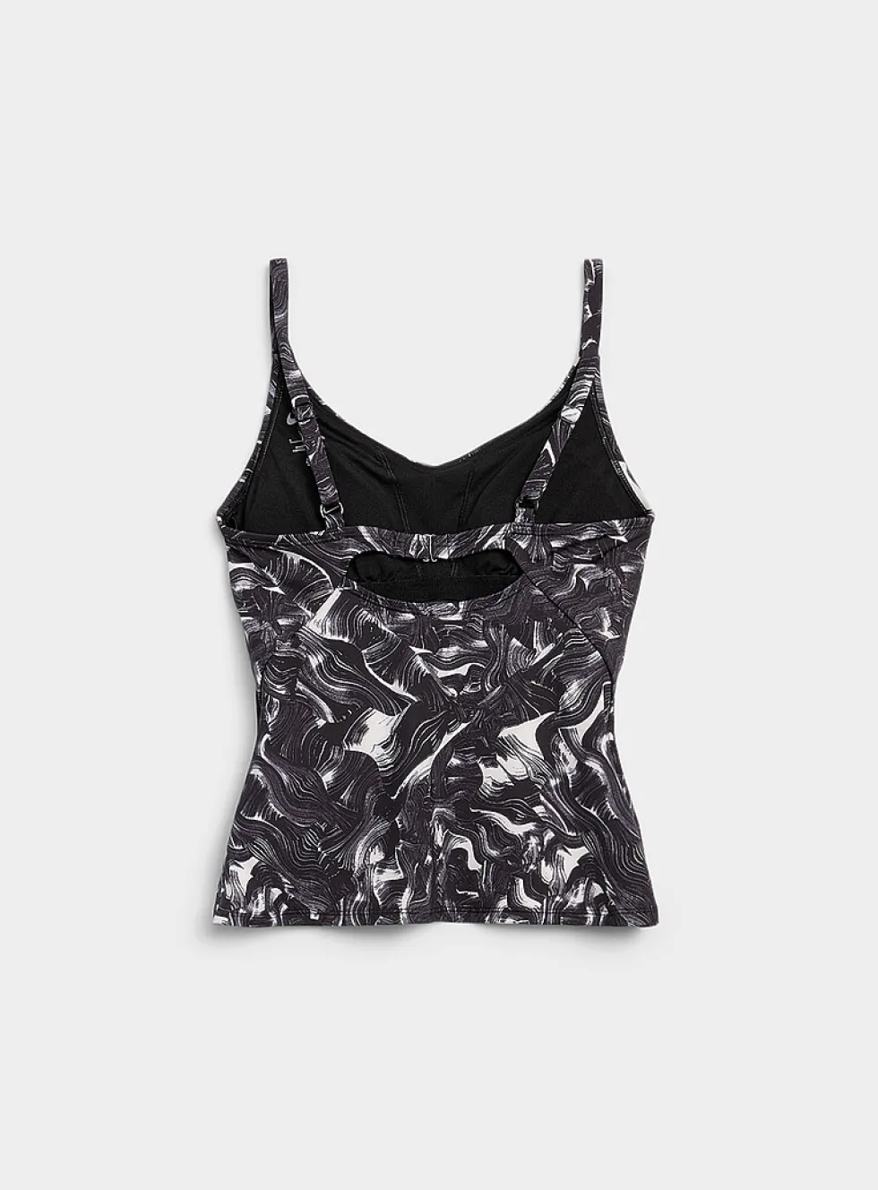 Printed V-neck tankini