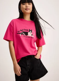 Printed washed T-shirt